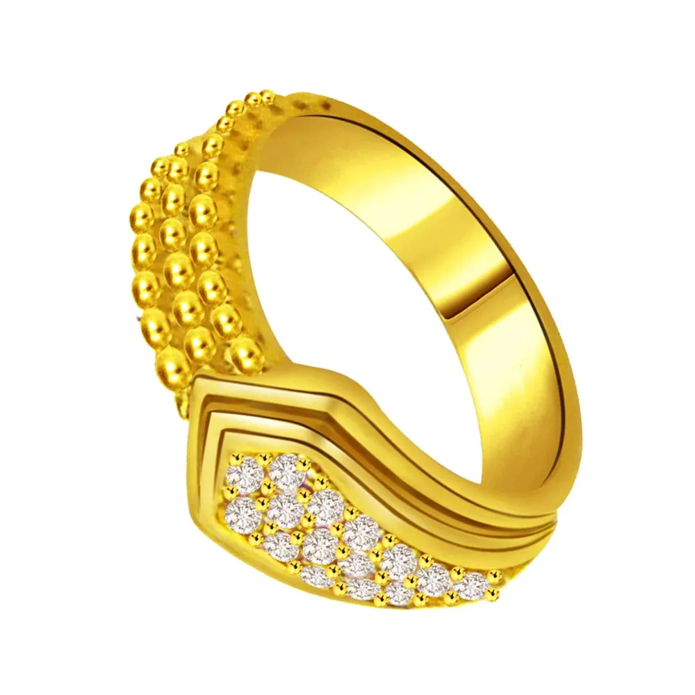 Pretty Diamond Gold rings SDR893 -Yellow Gold Eternity rings