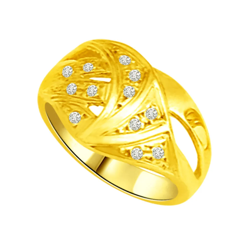 Classic Real Diamond Gold Ring (SDR900)