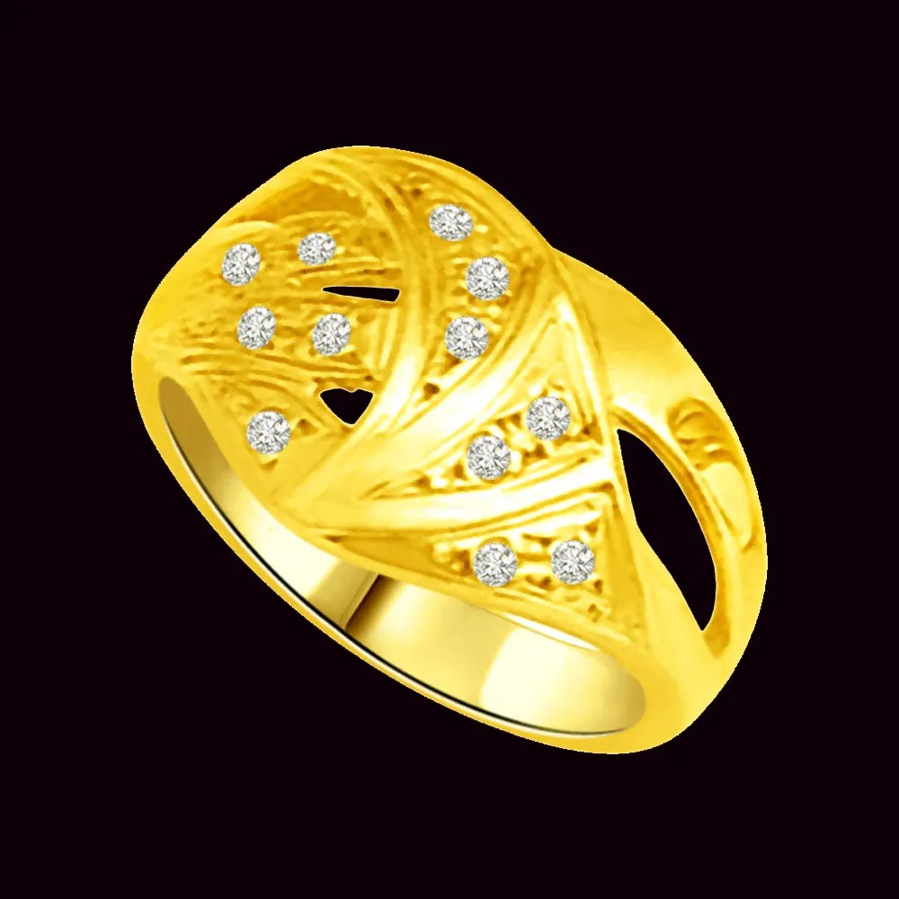 Classic Real Diamond Gold Ring (SDR900)