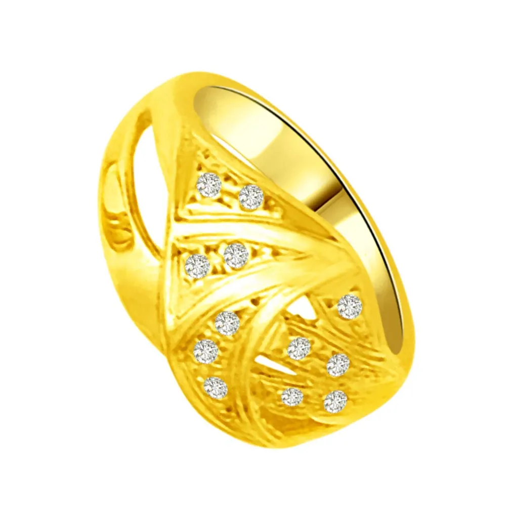Classic Real Diamond Gold Ring (SDR900)