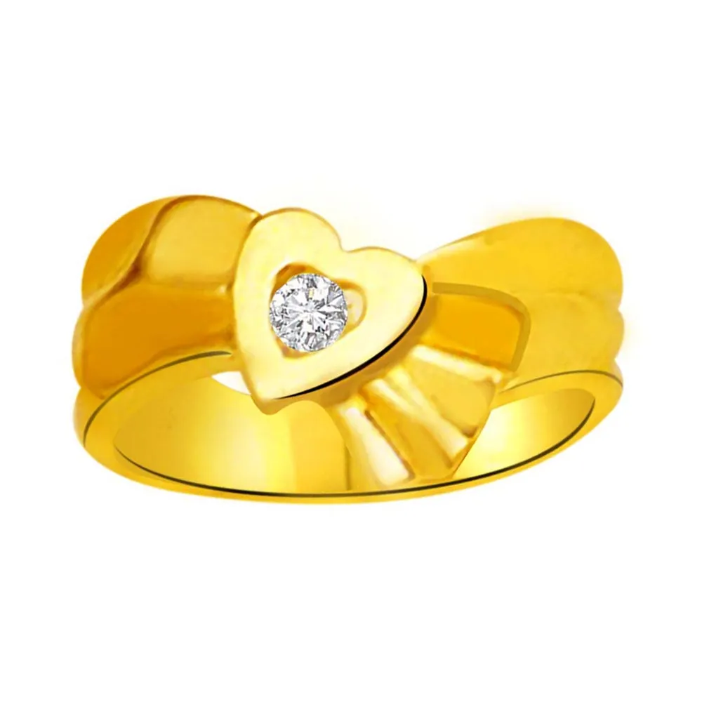 Real Diamond Heart Gold Ring (SDR901)