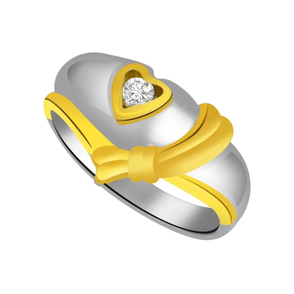 Real Diamond Heart Gold Ring (SDR902)