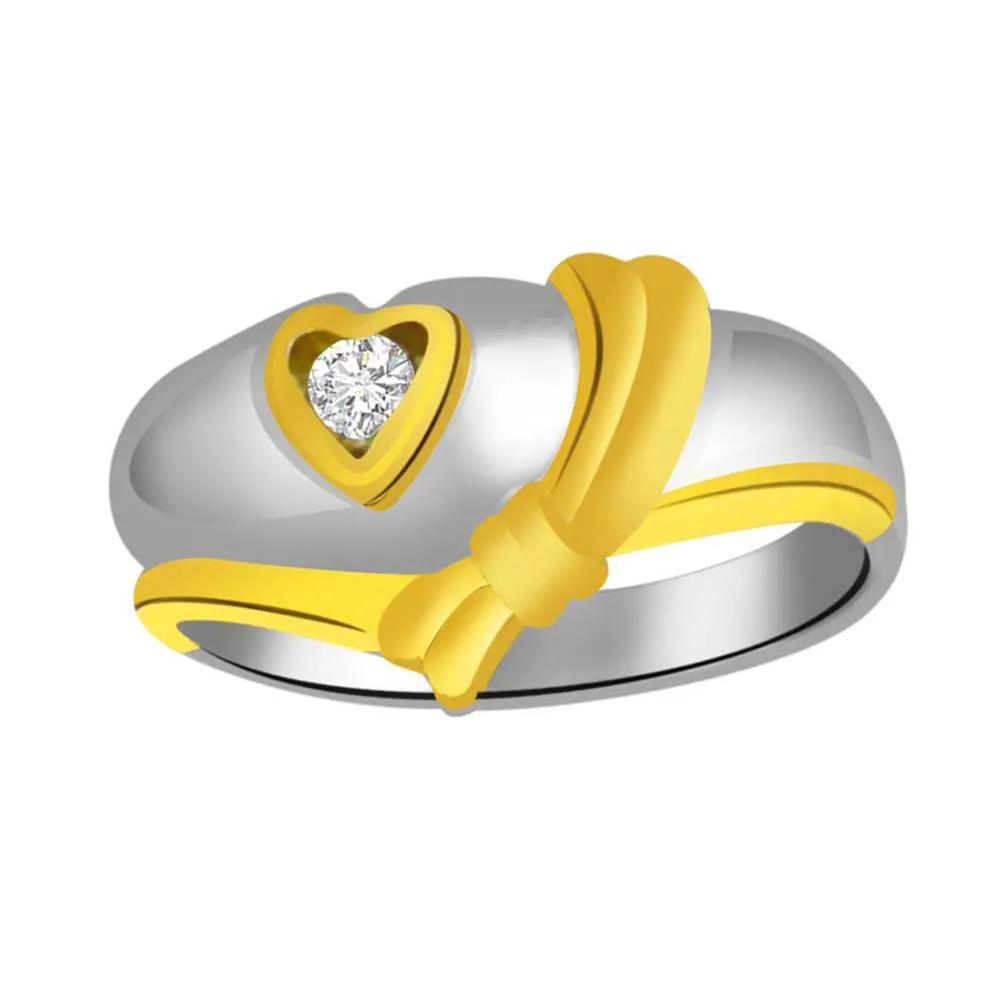 Real Diamond Heart Gold Ring (SDR902)