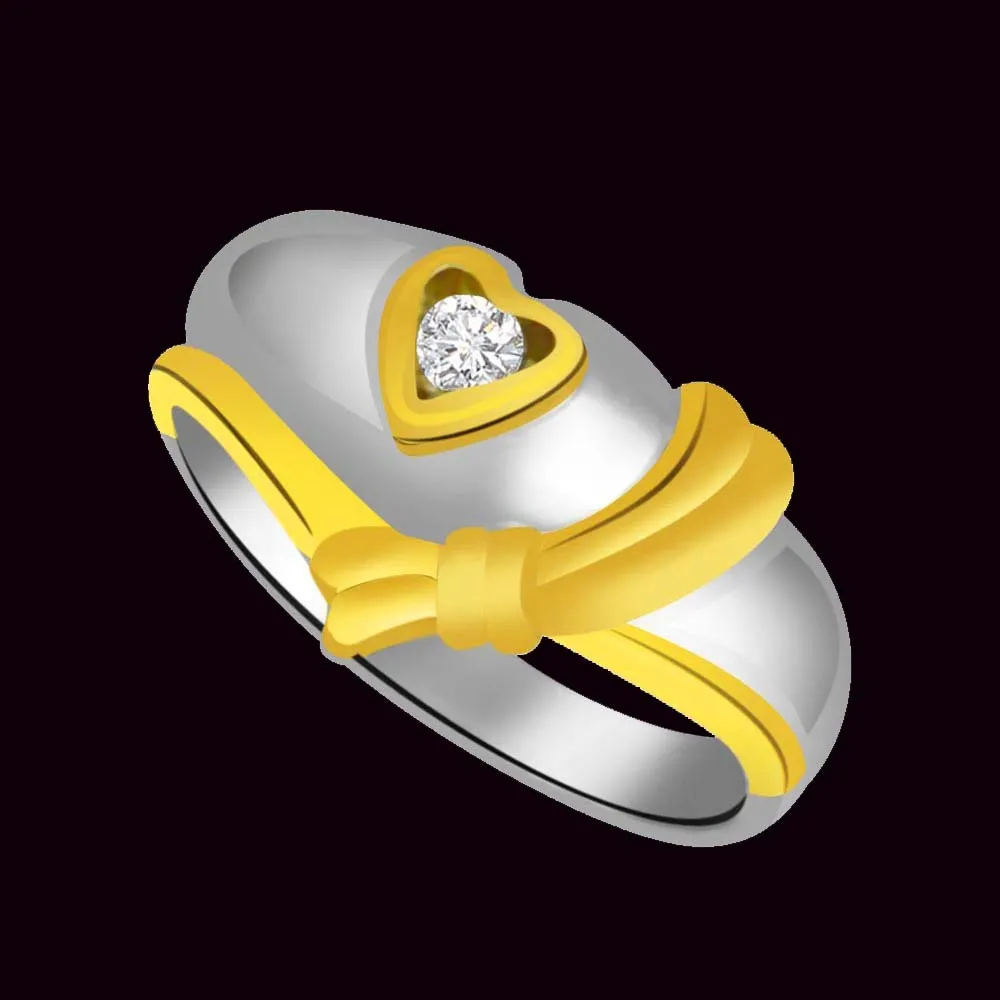 Real Diamond Heart Gold Ring (SDR902)