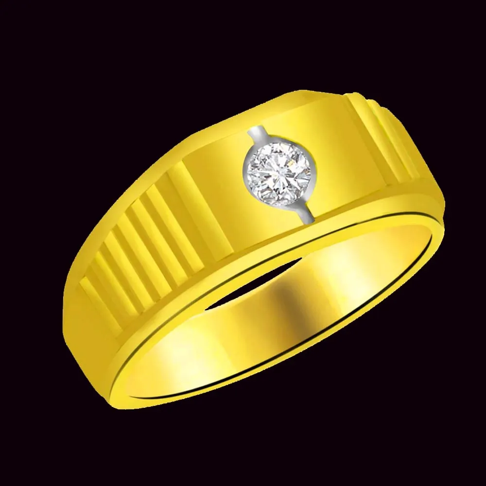 0.07 cts Diamond Men's rings -Solitaire rings