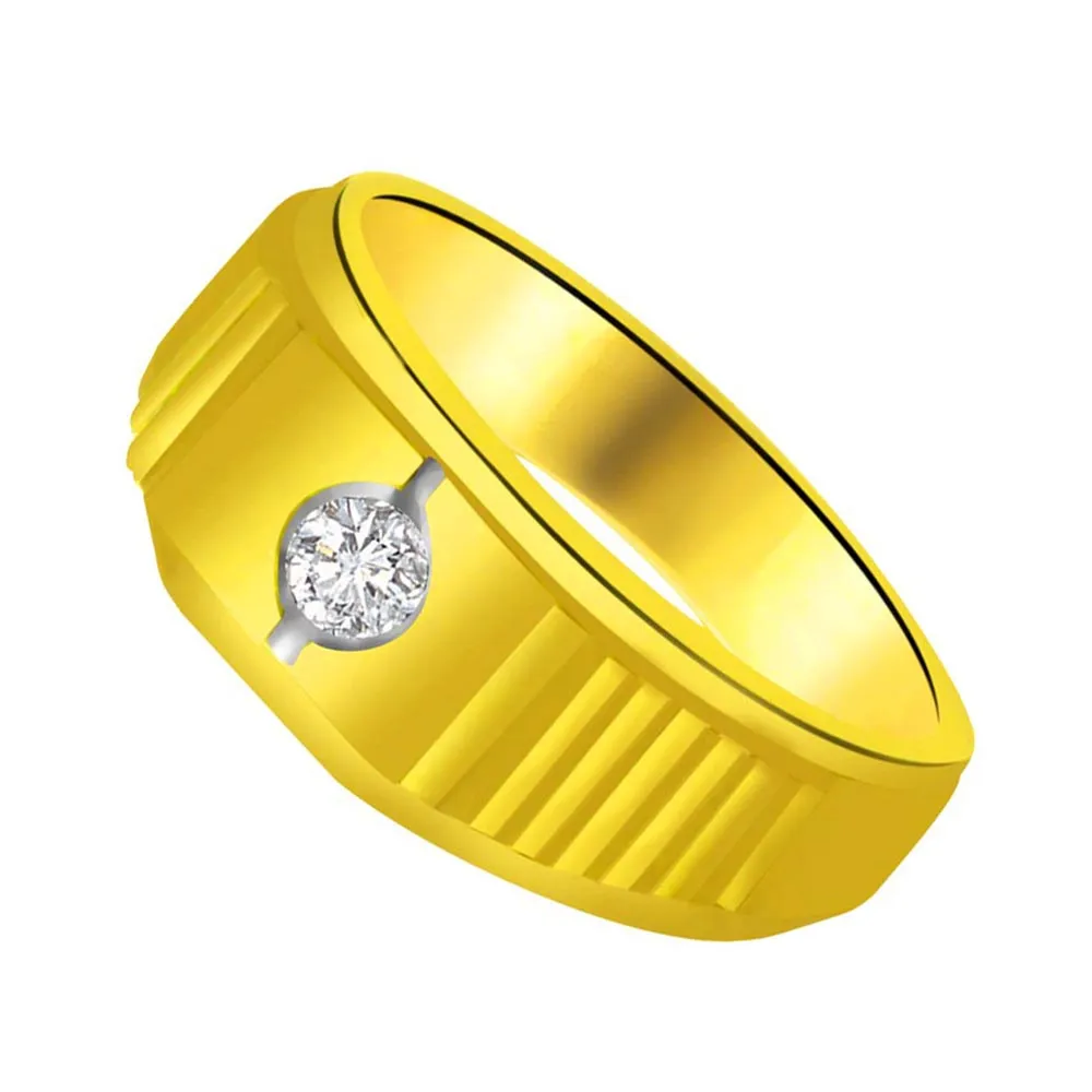 0.07 cts Diamond Men's rings -Solitaire rings