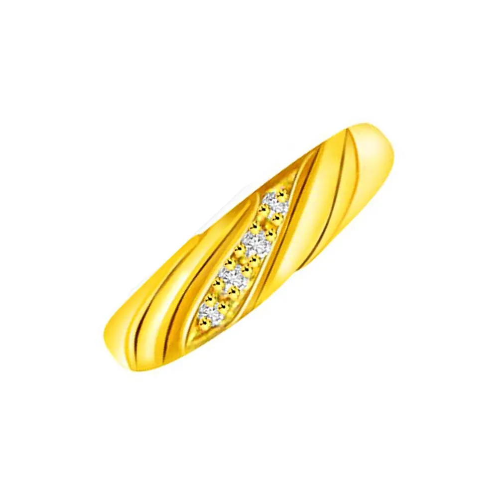 Trendy Diamond Gold rings SDR909