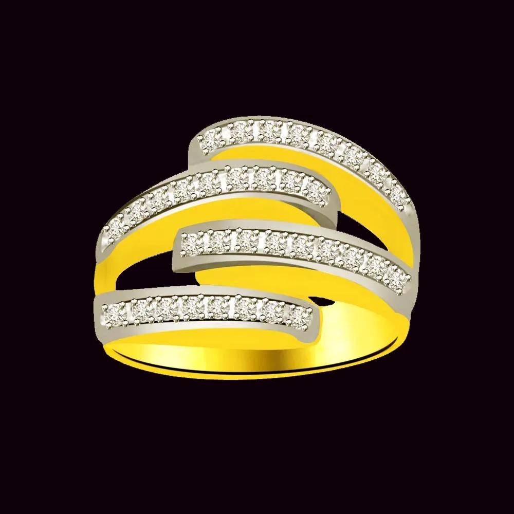 Trendy Real Diamond Gold Ring (SDR912)