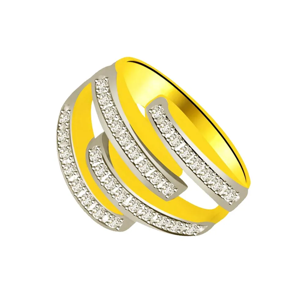 Trendy Real Diamond Gold Ring (SDR912)