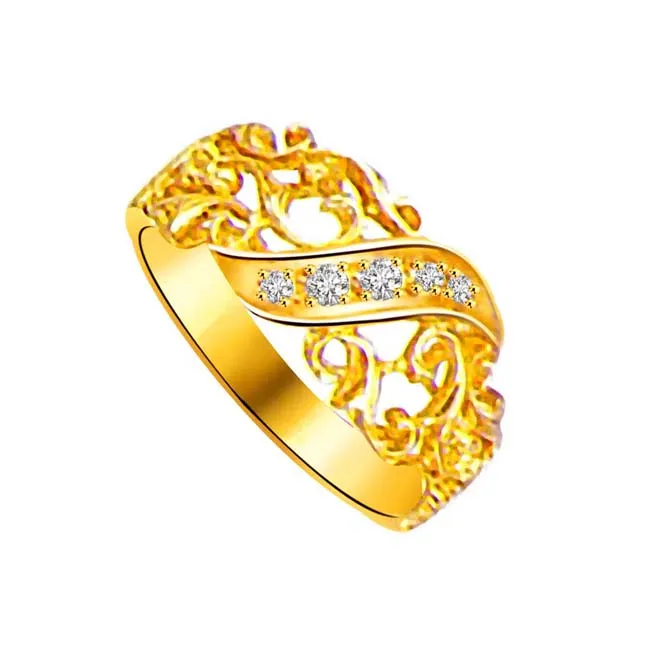 Pretty Real Diamond Gold Ring (SDR915)