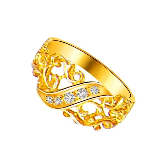 Pretty Real Diamond Gold Ring (SDR915)