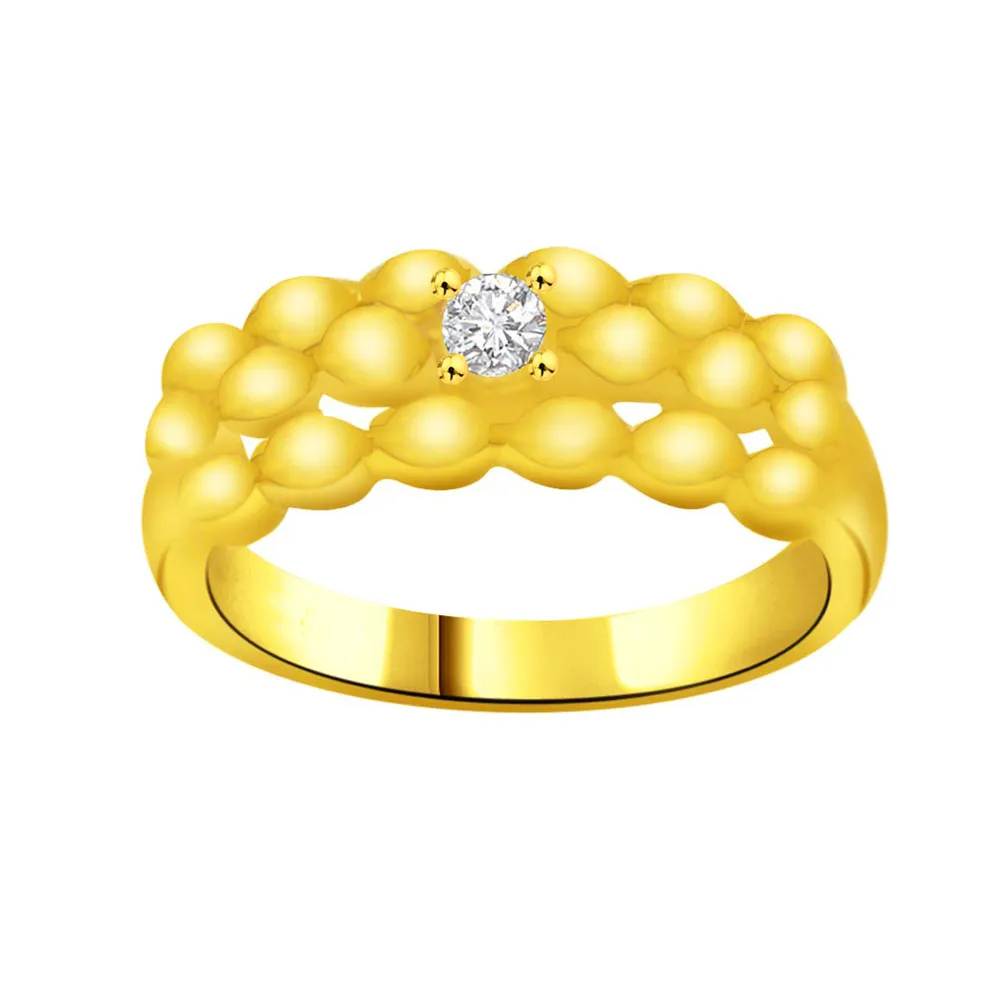 Trendy Real Diamond Gold Ring (SDR921)
