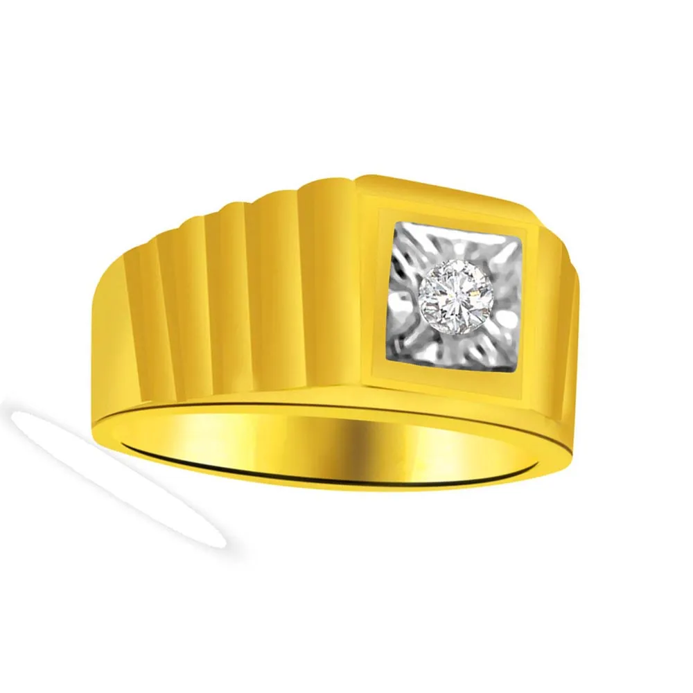 Solitaire Diamond Gold rings SDR924 -Two Tone Solitaire