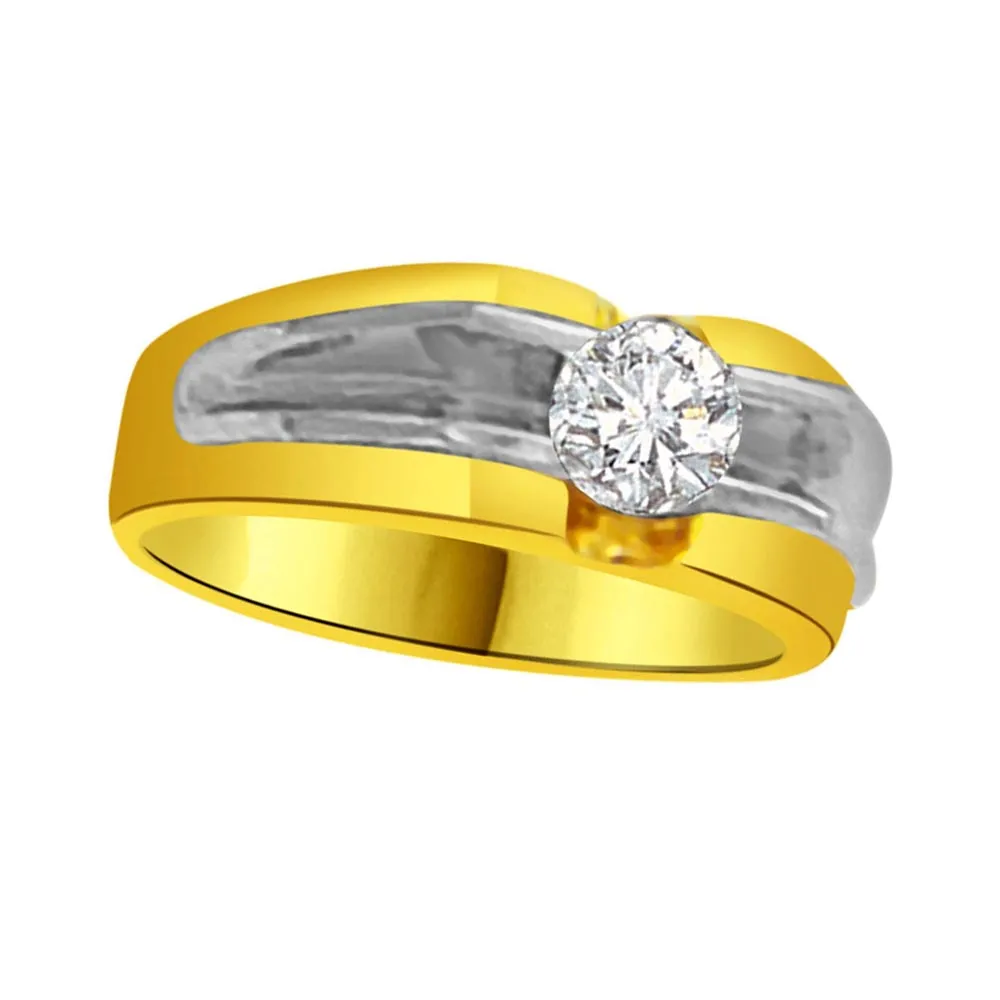 Solitaire Real Diamond Tow-Tone Ring (SDR927)