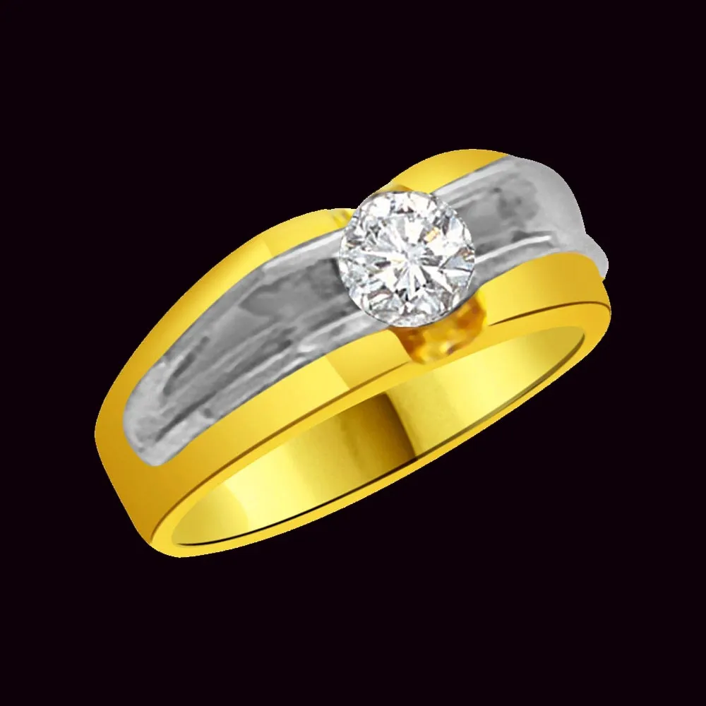 Solitaire Real Diamond Tow-Tone Ring (SDR927)