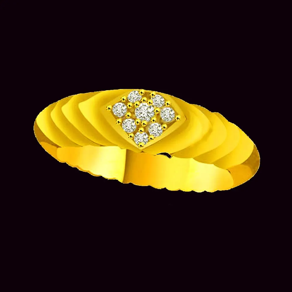 Real Diamond Heart Gold Ring (SDR934)