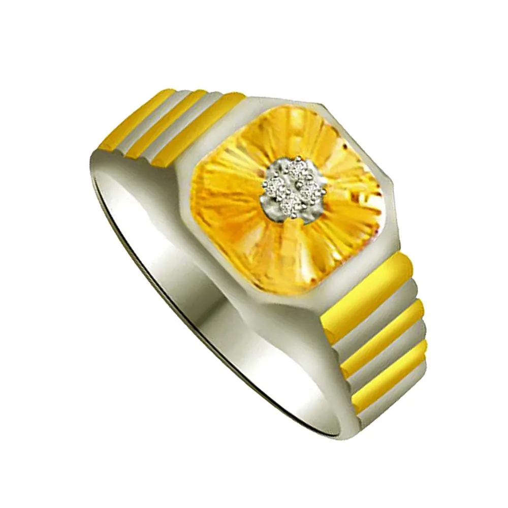 0.20 cts Two Tone Solitaire Diamond rings -Two Tone Solitaire