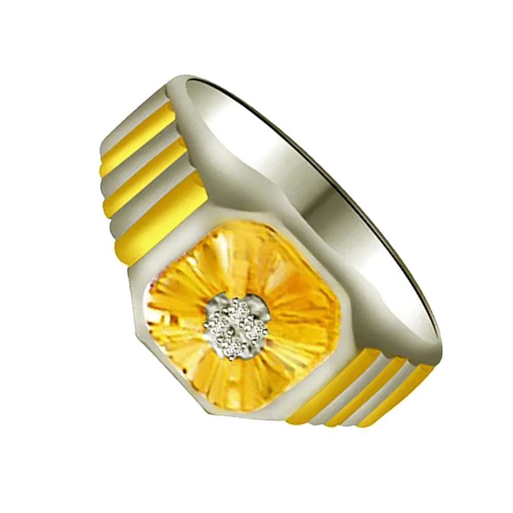 0.20 cts Two Tone Solitaire Diamond rings -Two Tone Solitaire
