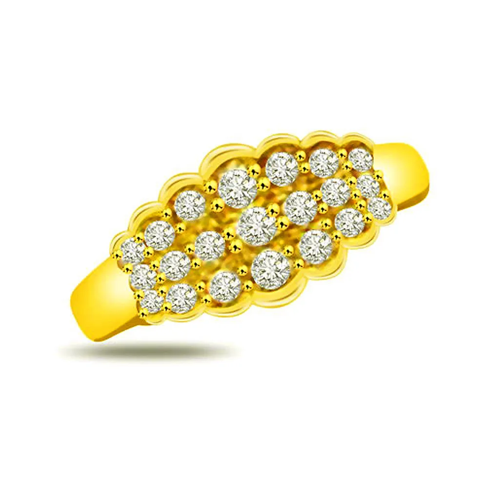 Trendy Real Diamond Gold Ring (SDR936)