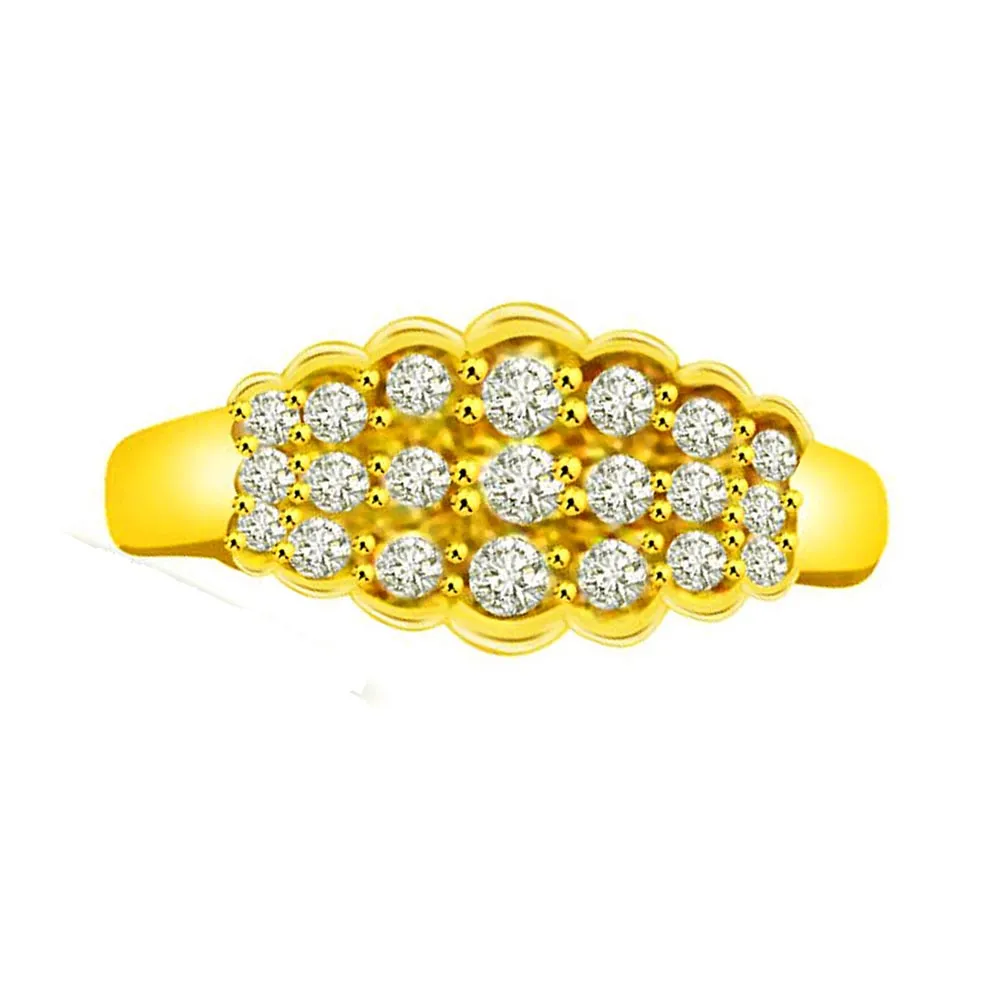 Trendy Real Diamond Gold Ring (SDR936)