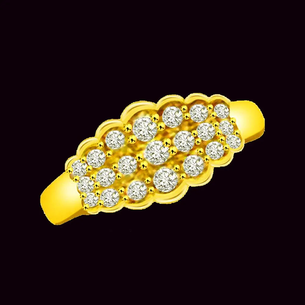Trendy Real Diamond Gold Ring (SDR936)