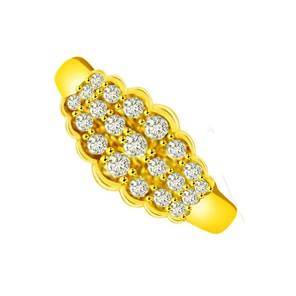 Trendy Real Diamond Gold Ring (SDR936)