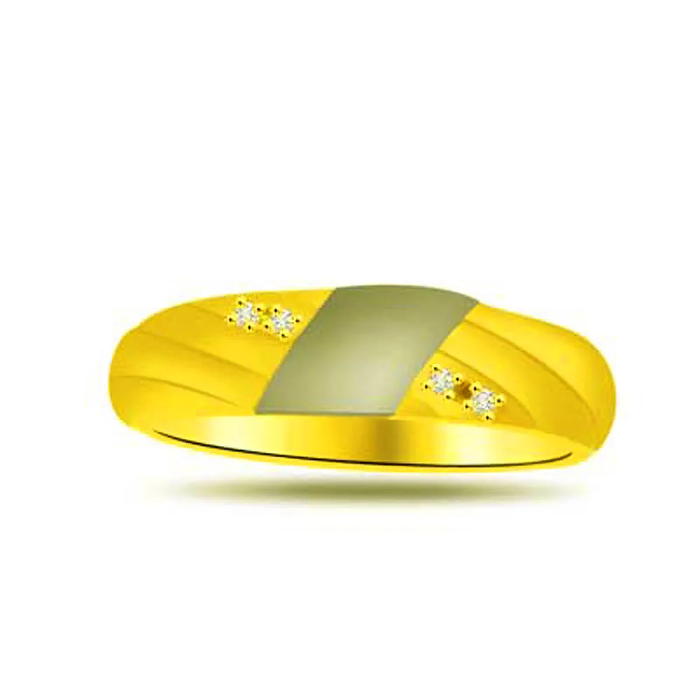 Two-Tone Real Diamond Gold Ring (SDR937)