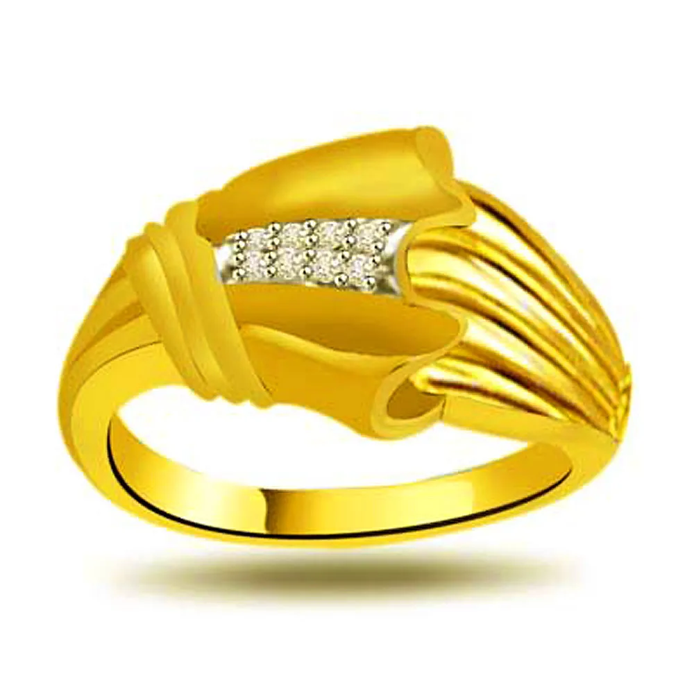 Trendy Real Diamond Gold Ring (SDR940)