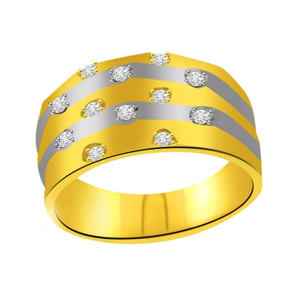 Classic Diamond Gold rings SDR941 -2 Tone Half Eternity