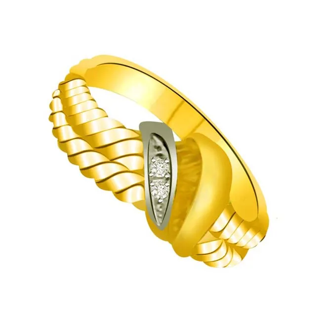 Two-Tone Real Diamond Gold Ring (SDR942)