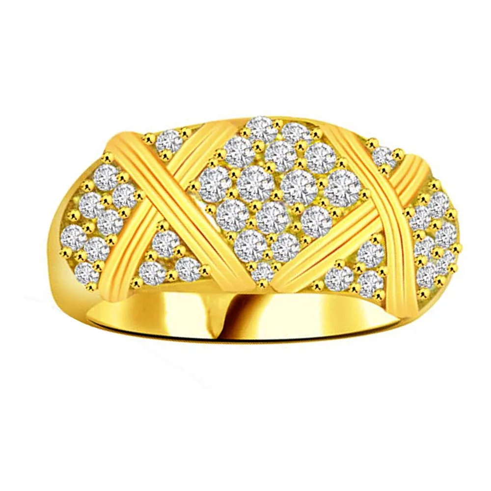 Trendy Real Diamond Gold Ring (SDR949)