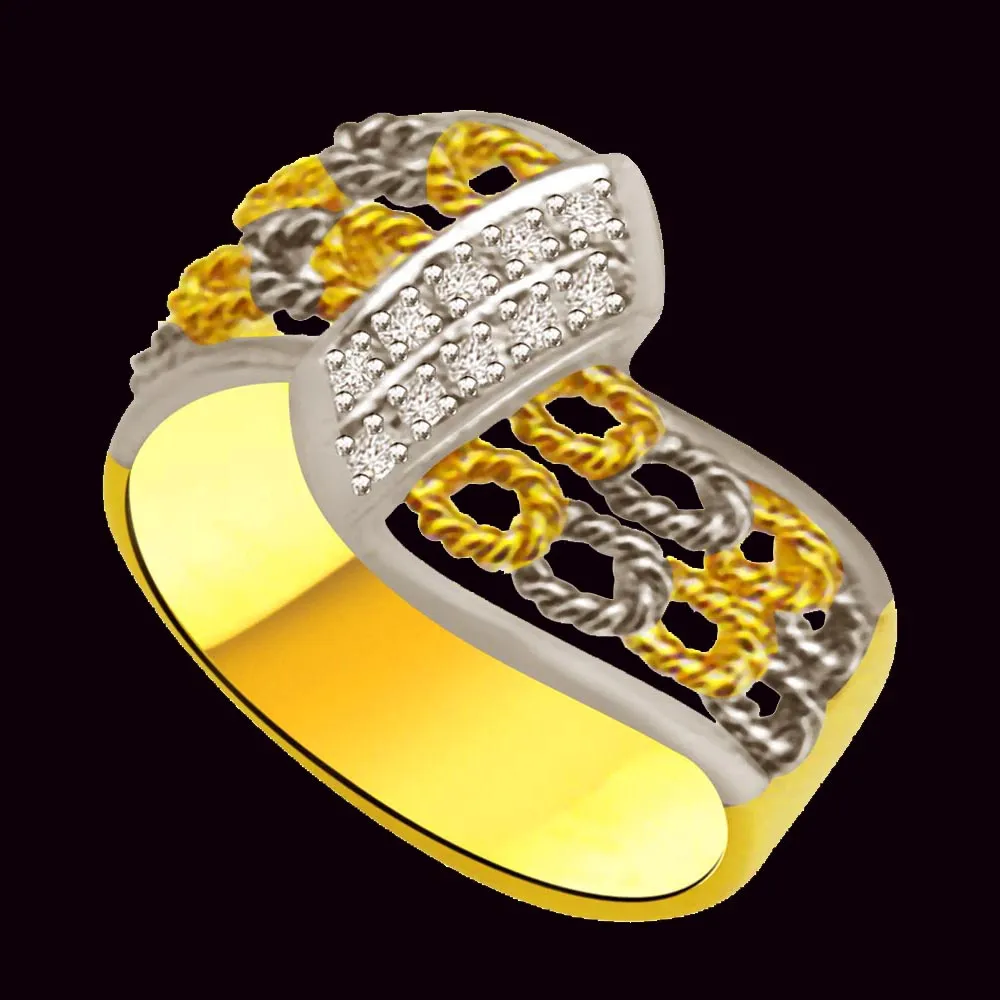 Pretty Diamond Gold rings SDR954 -White Yellow Gold rings