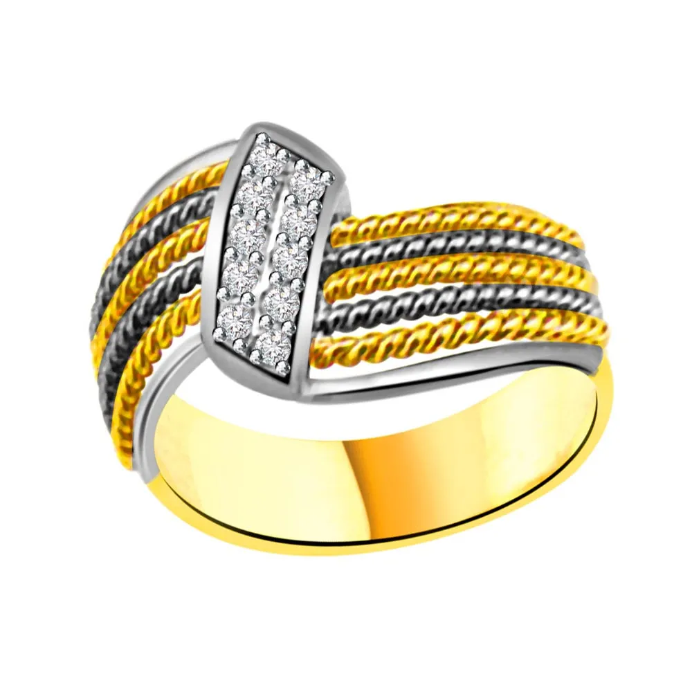 Shimmer Diamond Gold rings SDR955 -White Yellow Gold rings