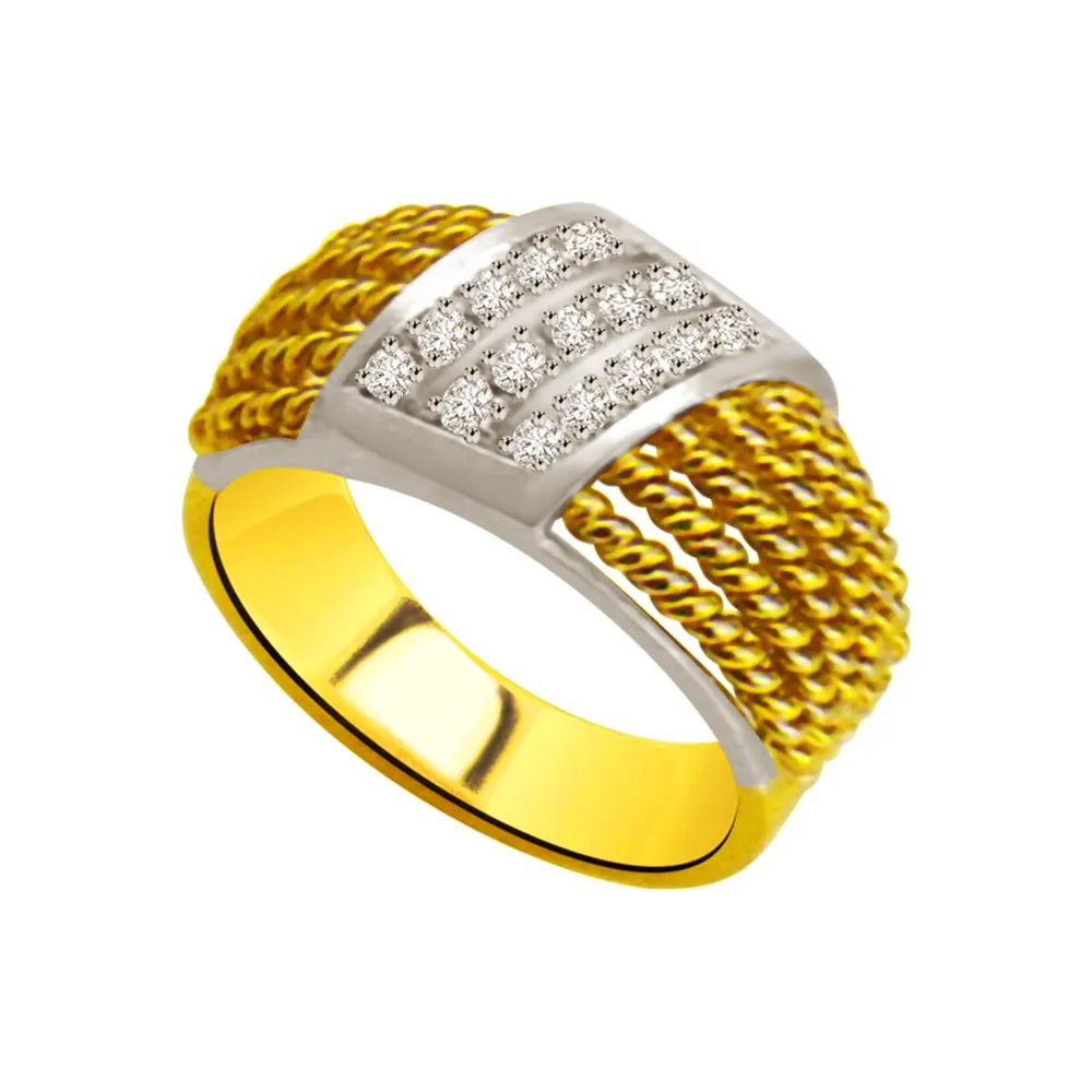 Trendy Real Diamond Gold Ring (SDR956)