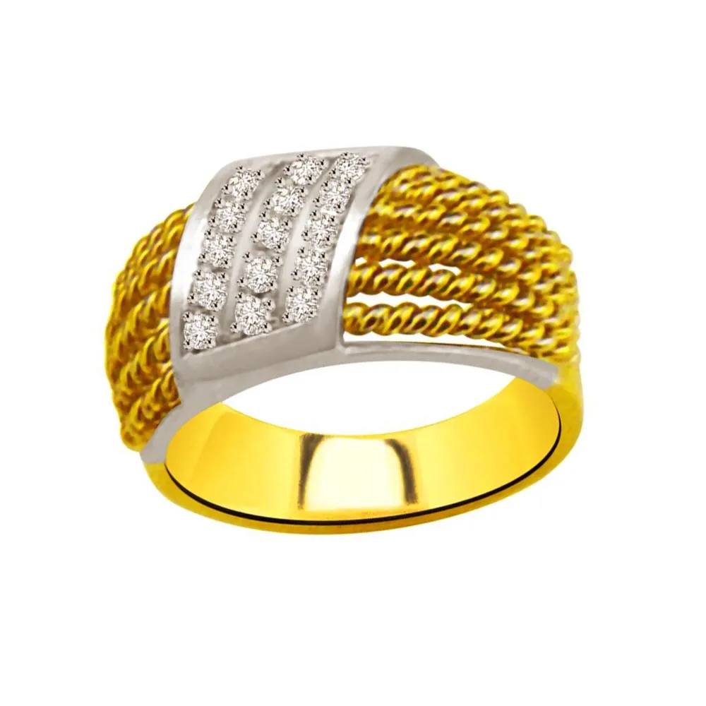 Trendy Real Diamond Gold Ring (SDR956)