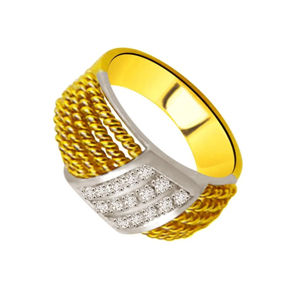 Trendy Real Diamond Gold Ring (SDR956)