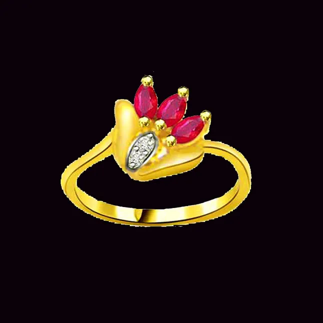 Real Diamond & Marquise Ruby Ring (SDR961)