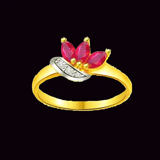 Real Diamond & Marquise Ruby Ring (SDR962)