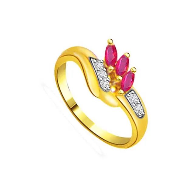 Real Marquise Ruby & Diamond Ring (SDR963)