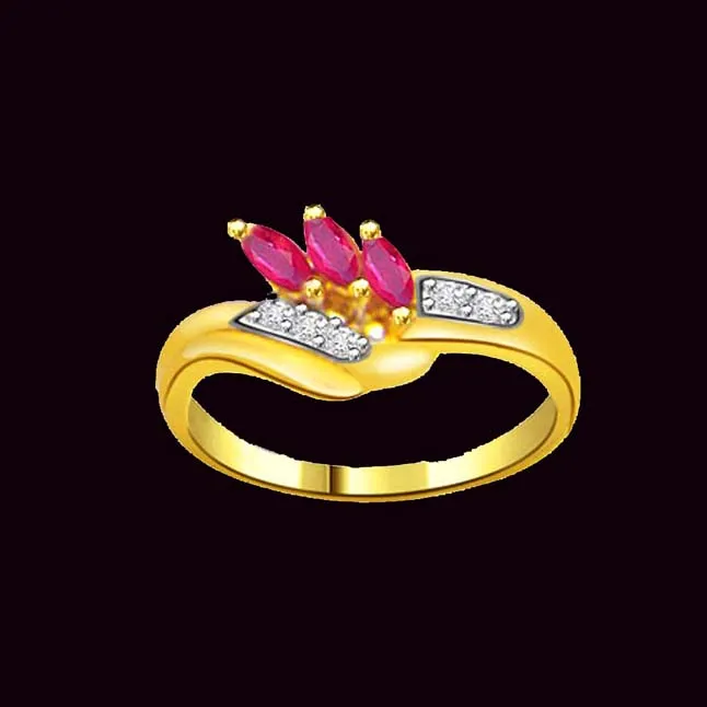 Real Marquise Ruby & Diamond Ring (SDR963)