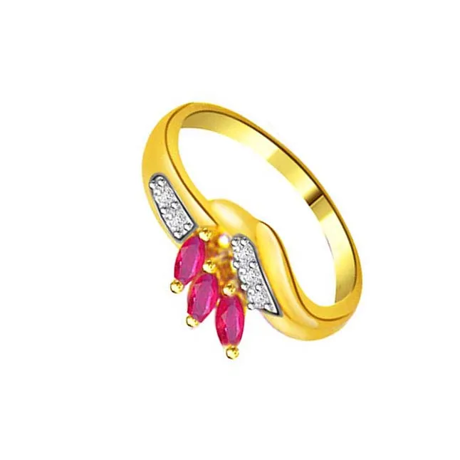 Real Marquise Ruby & Diamond Ring (SDR963)