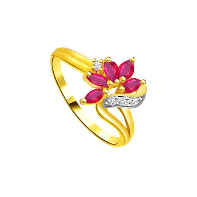 Diamond Marquise Ruby rings