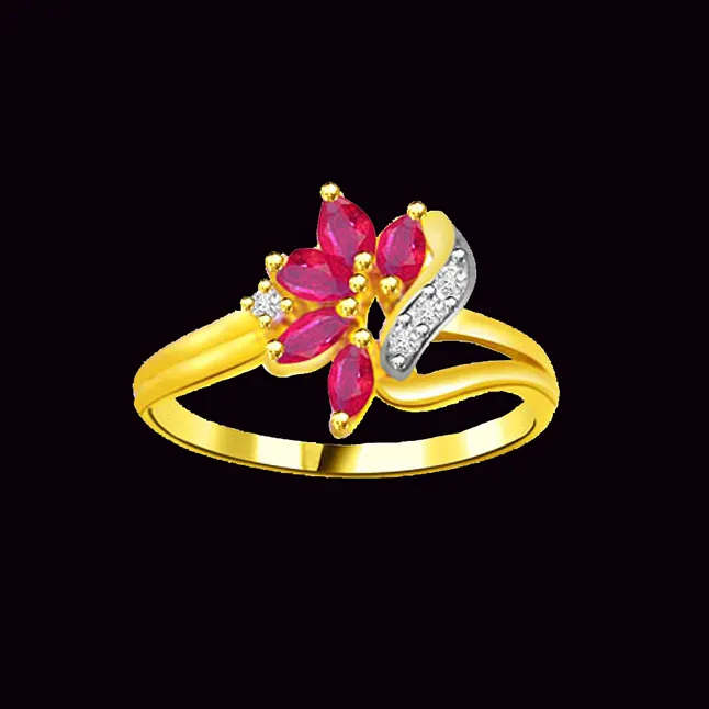 Diamond Marquise Ruby rings