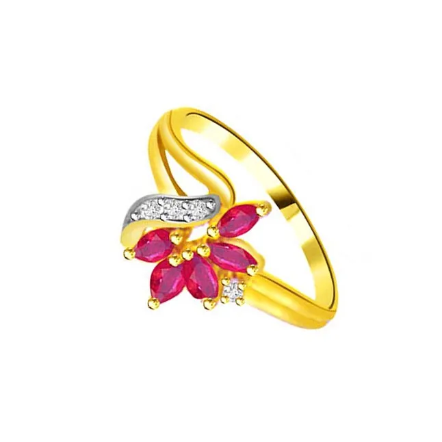 Diamond Marquise Ruby rings