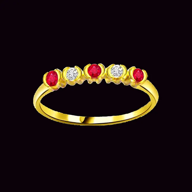 Diamond & Ruby Gold rings SDR971