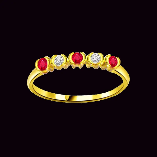 Real Diamond & Ruby Gold Ring (SDR971)