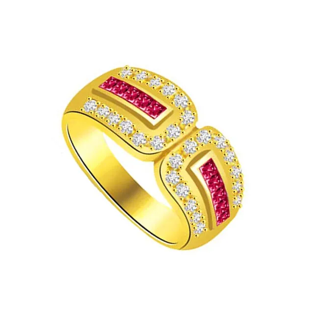 0.30cts Real Diamond & Ruby Ring (SDR977)