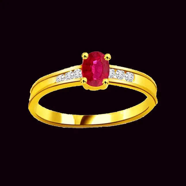 0.12cts Real Diamond & Ruby Ring (SDR979)