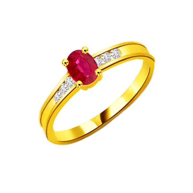 0.12cts Real Diamond & Ruby Ring (SDR979)