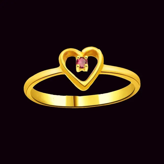 Classic Real Ruby Heart Shape Ring (SDR984)
